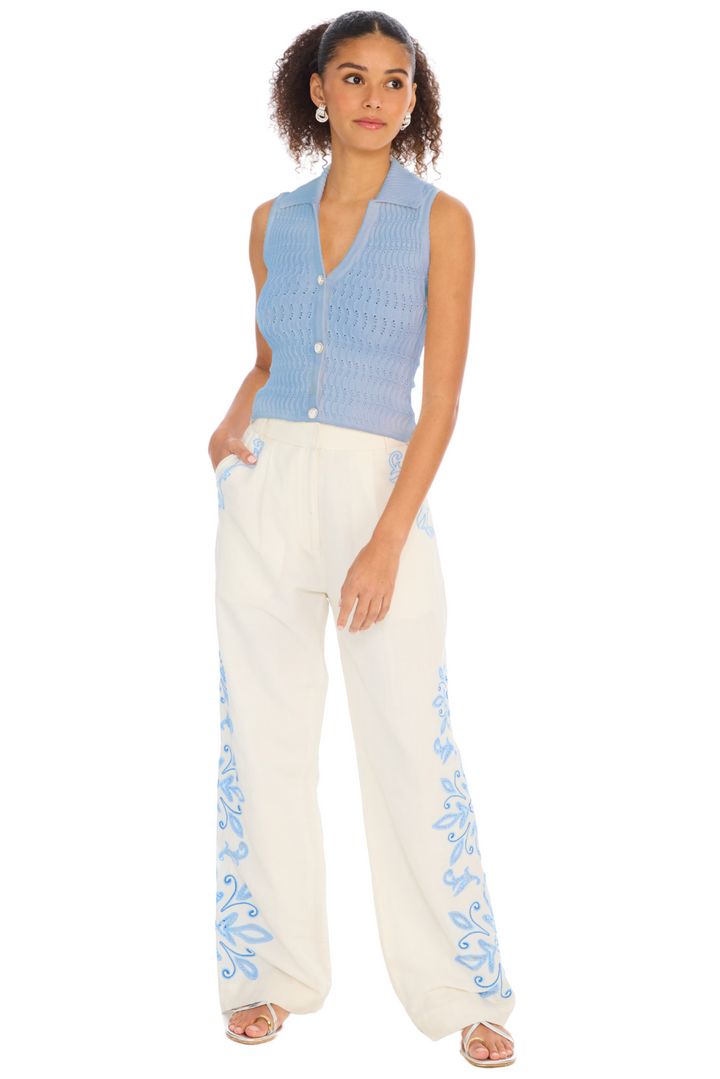 EMBROIDERED AUDREY PANT