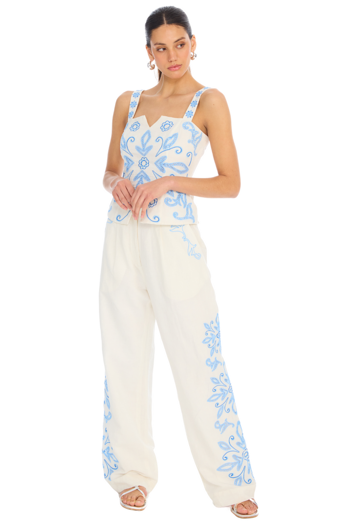 EMBROIDERED AUDREY PANT