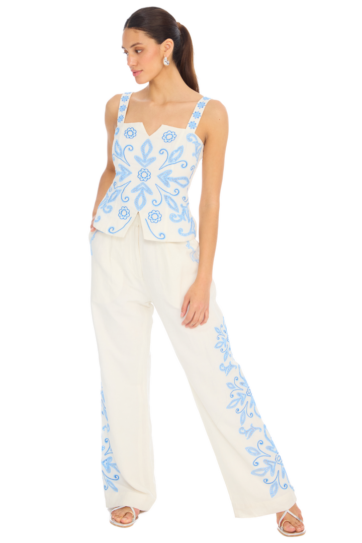 EMBROIDERED AUDREY PANT