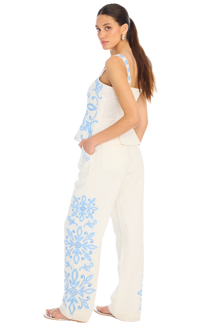 EMBROIDERED AUDREY PANT