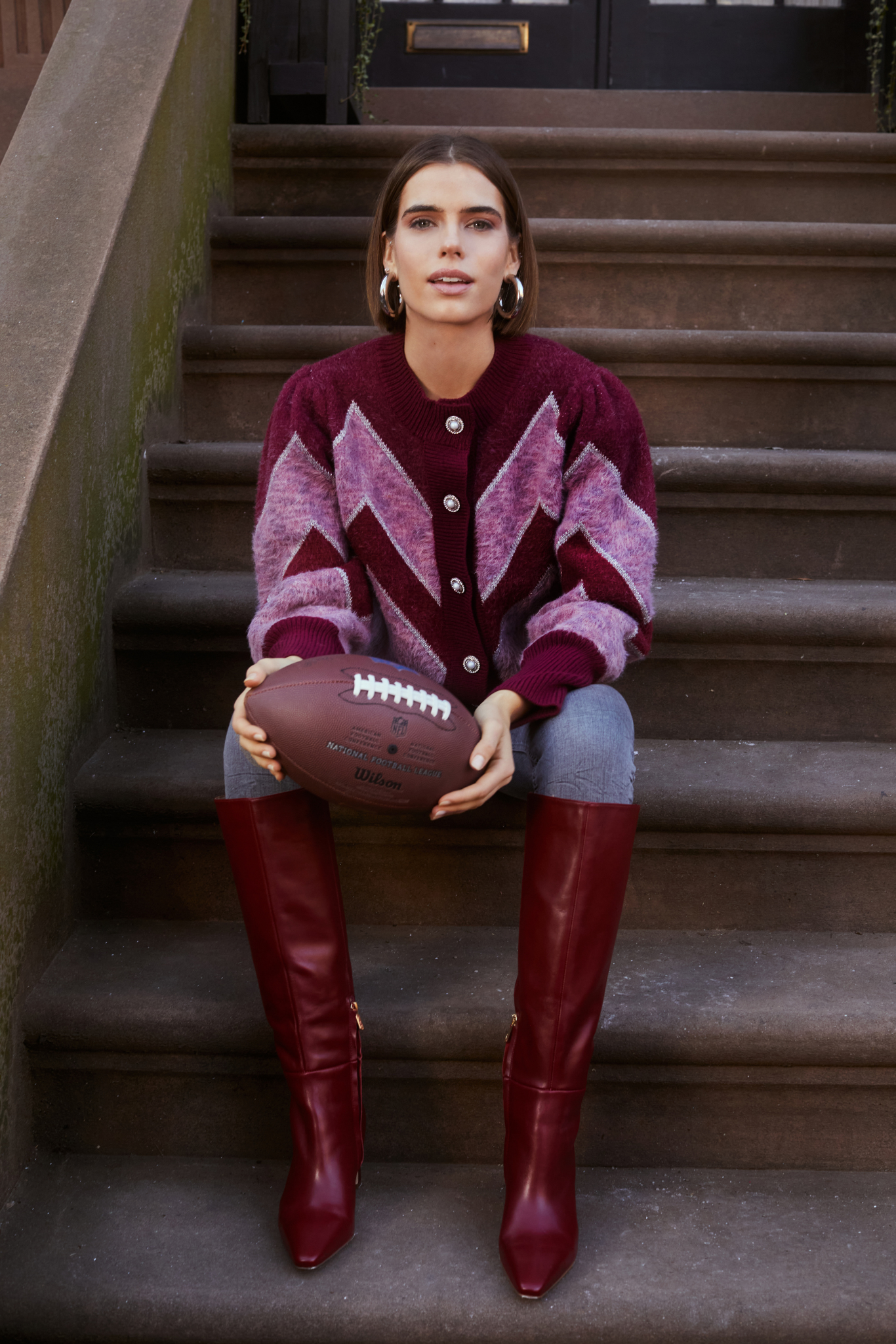 FUZZY CHEVRON CARDIGAN – ALLISON New York