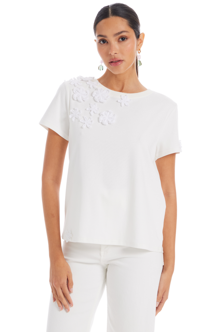 FLORAL CROCHET TEE