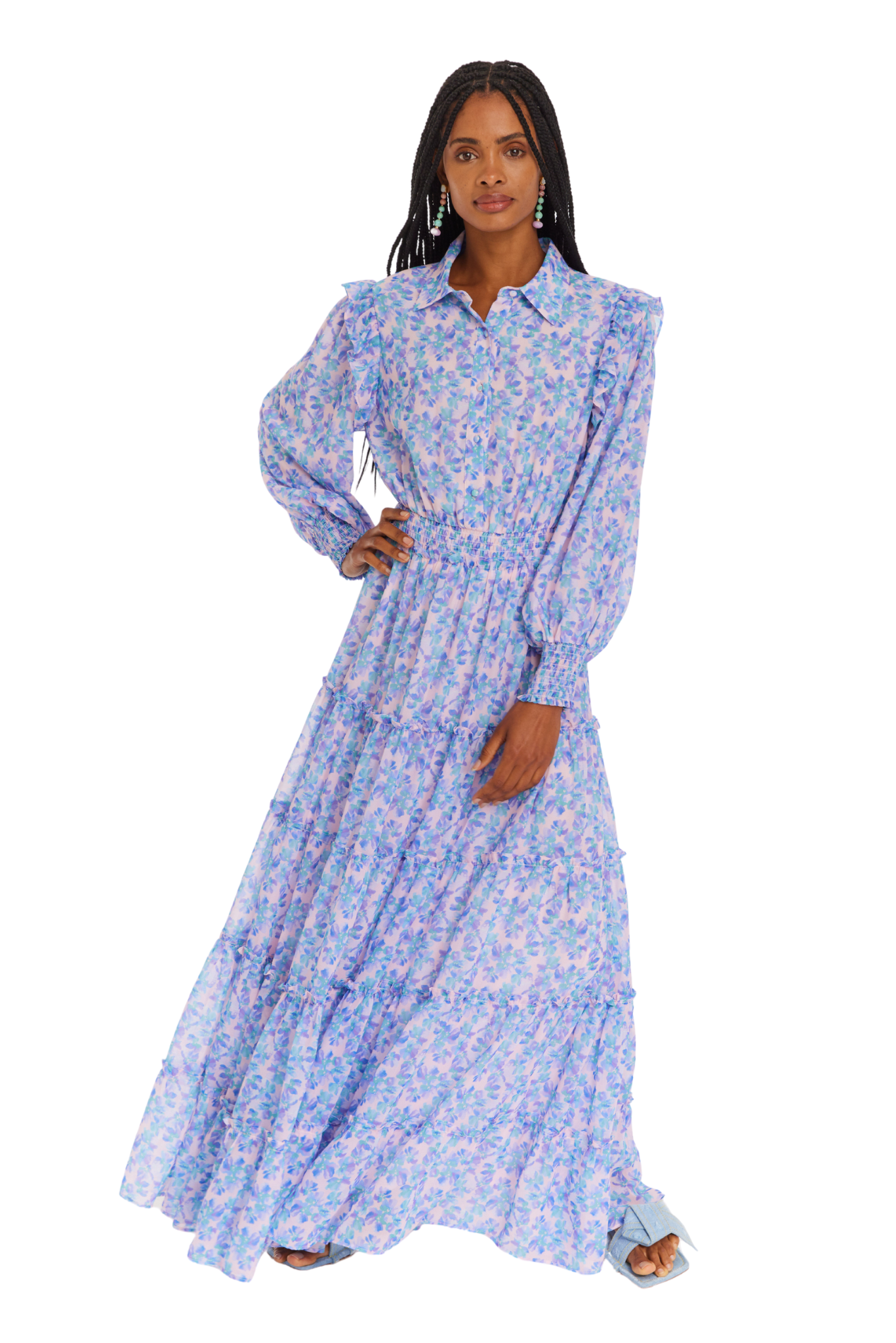 purple floral midi dress PURPLE FLORAL MAXI DRESS – ALLISON New York
