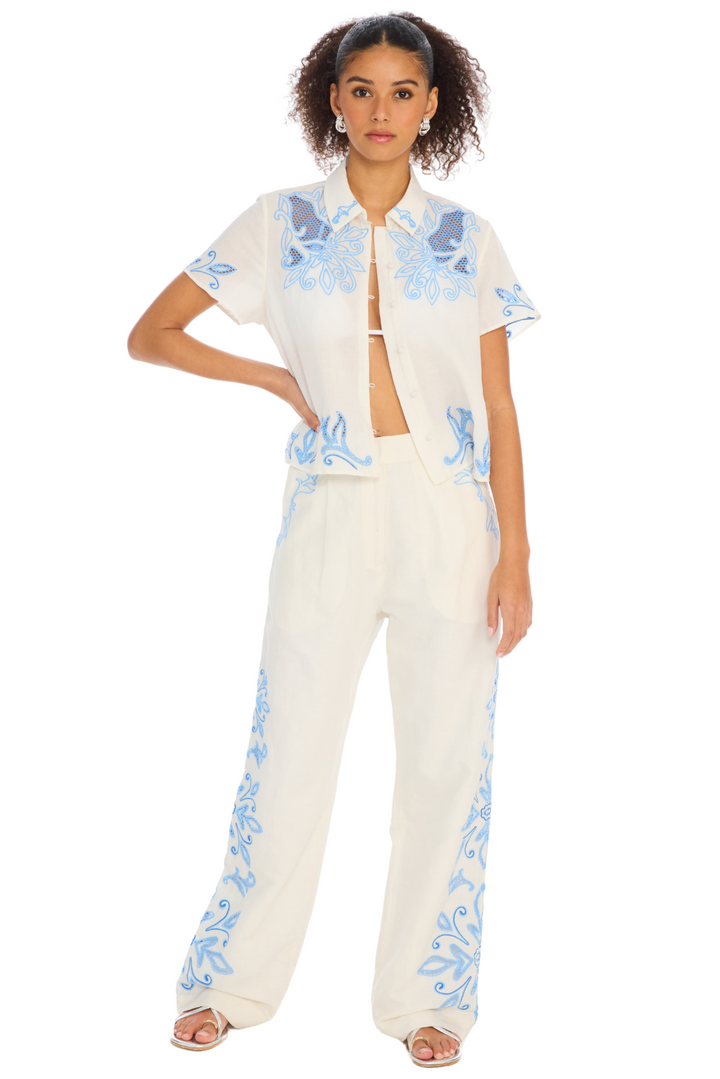 EMBROIDERED AUDREY PANT