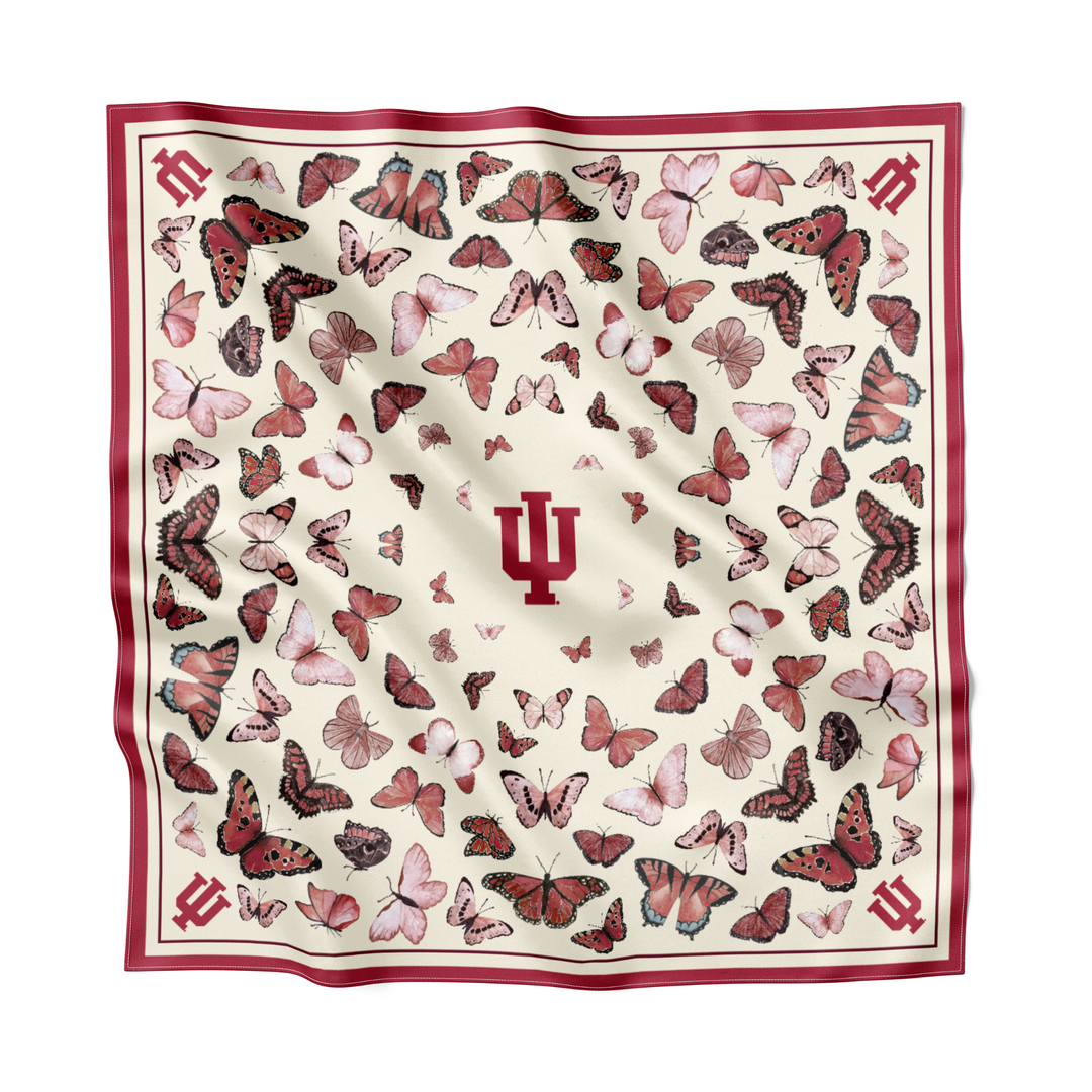 Indiana University - Butterfly Square Silk Scarf