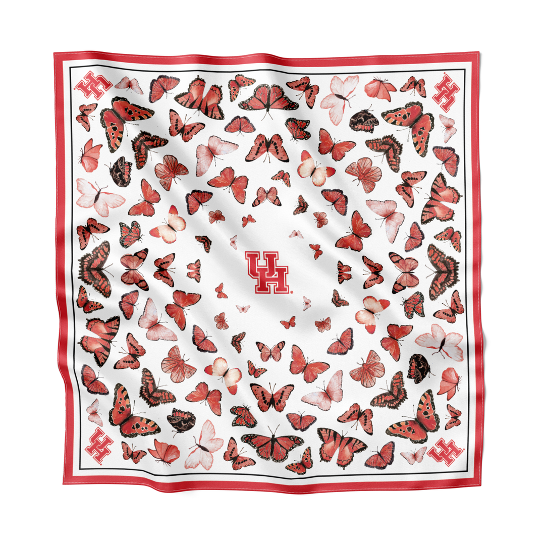 The University of Houston - Butterfly Square Silk Scarf
