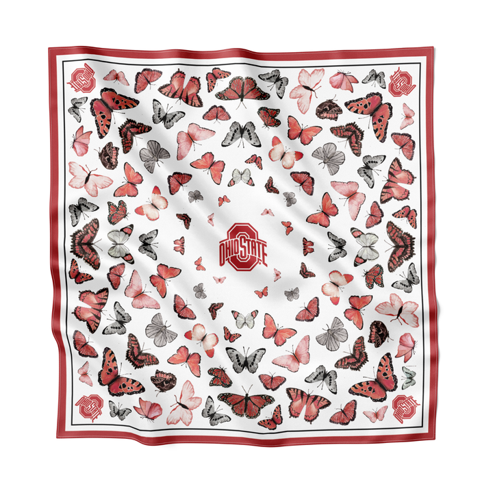 The Ohio State University - Butterfly Square Silk Scarf