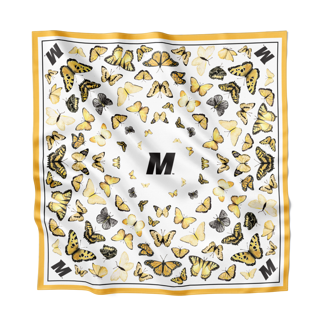 The University of Missouri (Mizzou) - Butterfly Square Silk Scarf