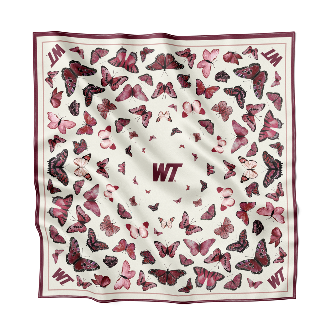West Texas A&M University (WTAMU) - Butterfly Square Silk Scarf