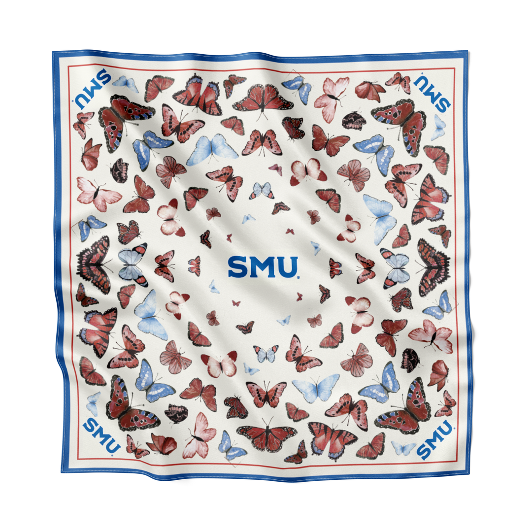 Southern Methodist University (SMU) - Butterfly Square Silk Scarf