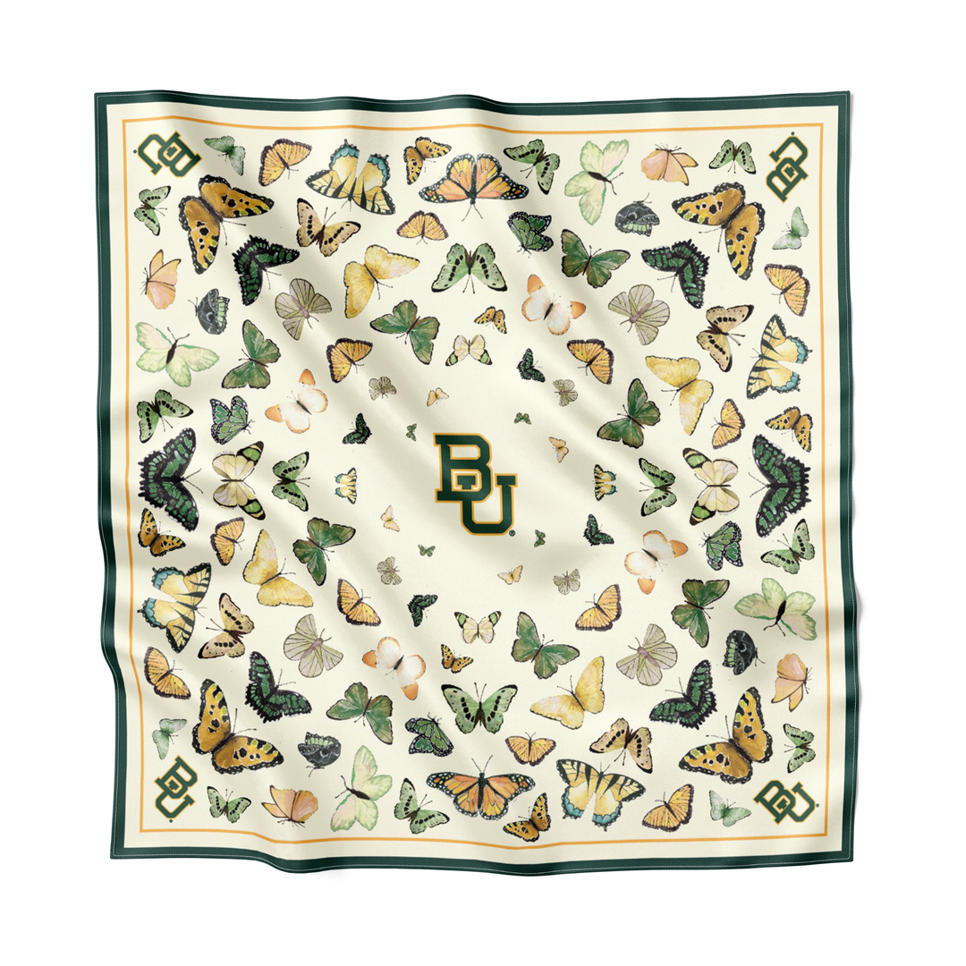 Baylor University - Butterfly Square Silk Scarf