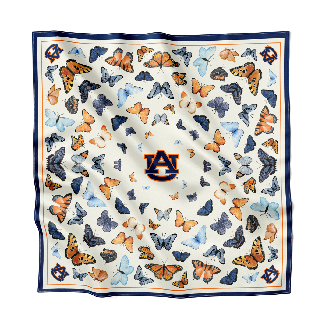 Auburn University - Butterfly Square Silk Scarf
