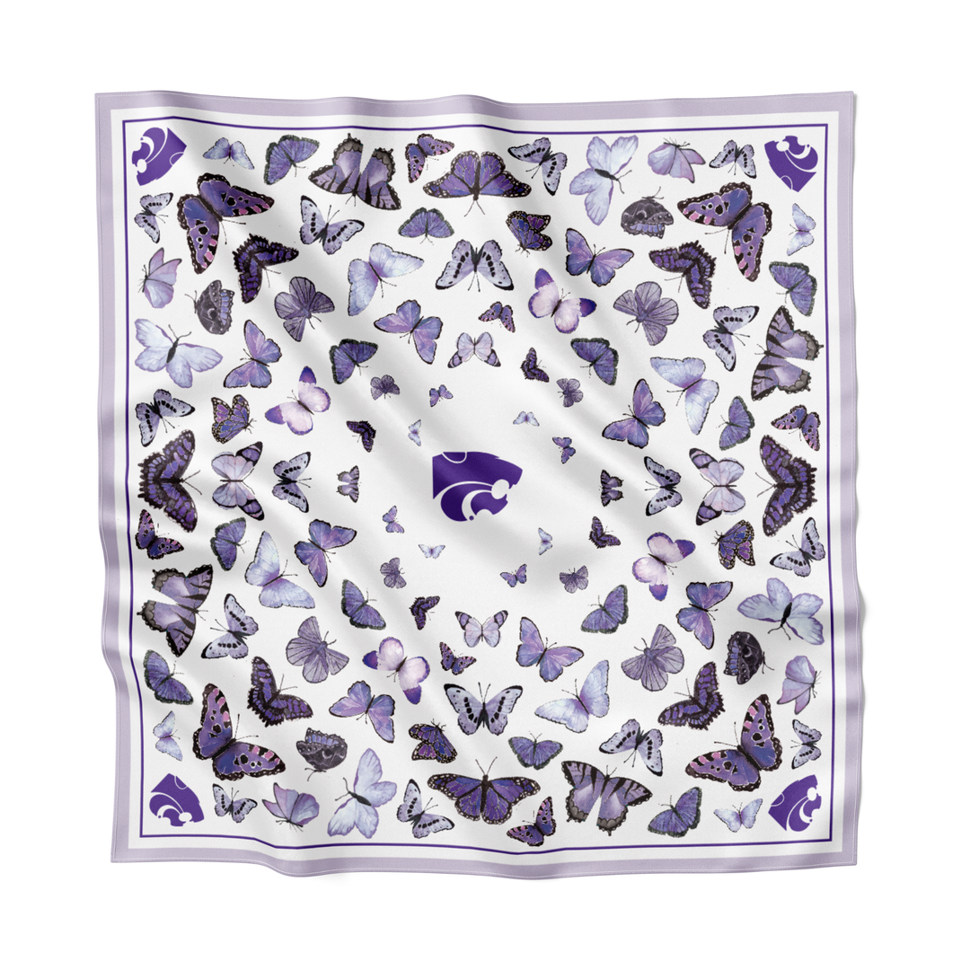 Kansas State University (K-State) - Butterfly Square Silk Scarf