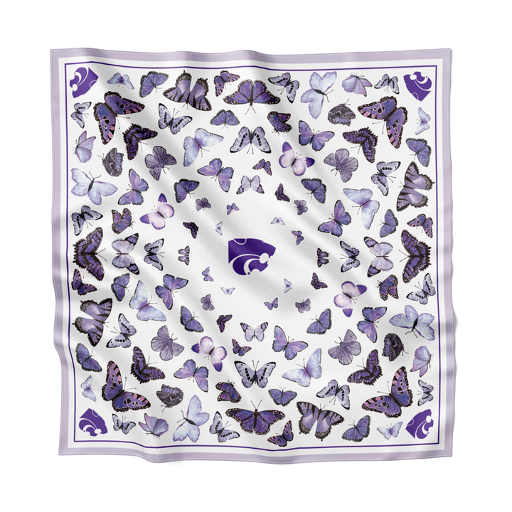 Kansas State University (K-State) - Butterfly Square Silk Scarf