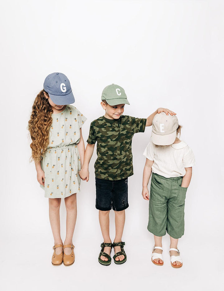 Dusty Blue Letter Baseball Hat