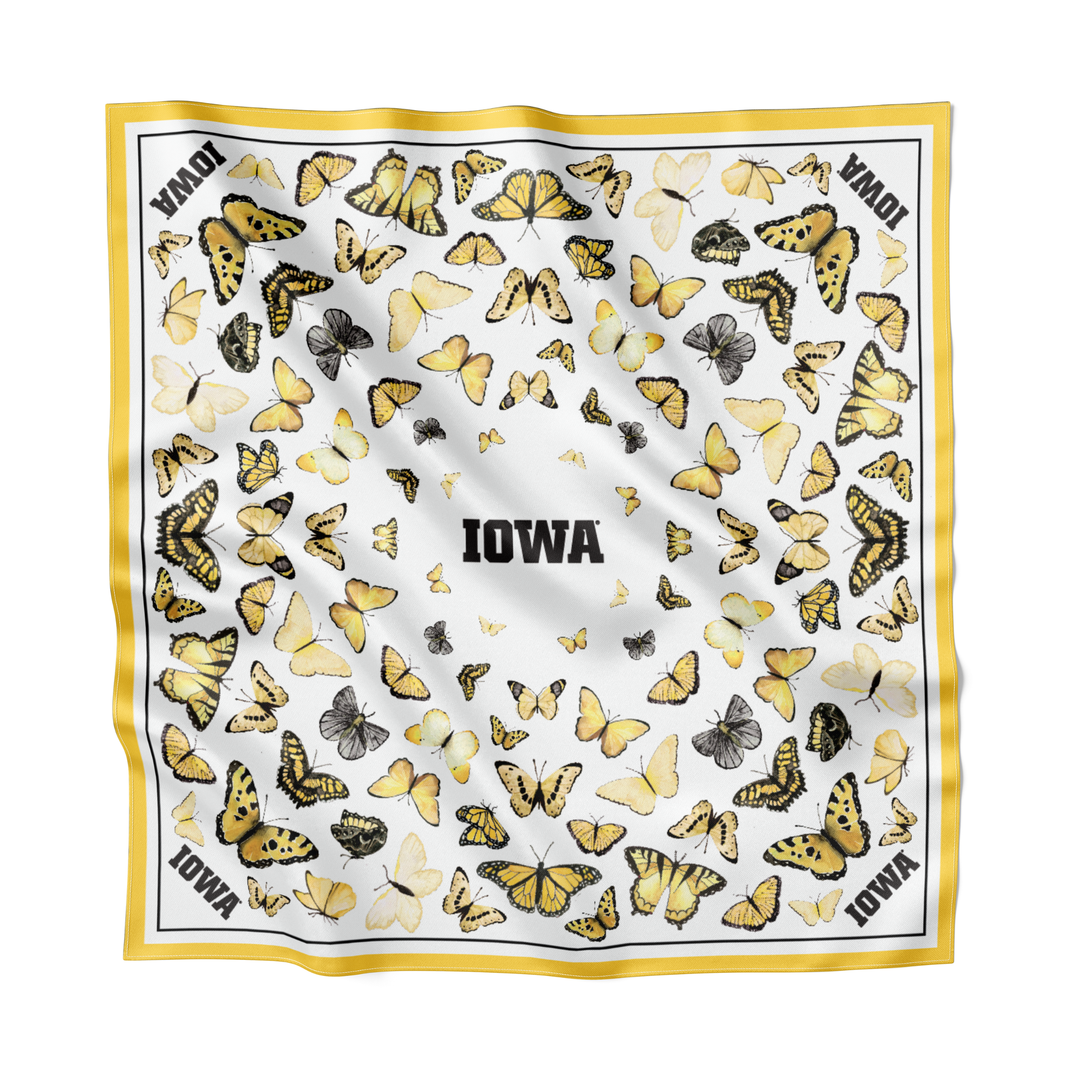 The University of Iowa - Butterfly Square Silk Scarf