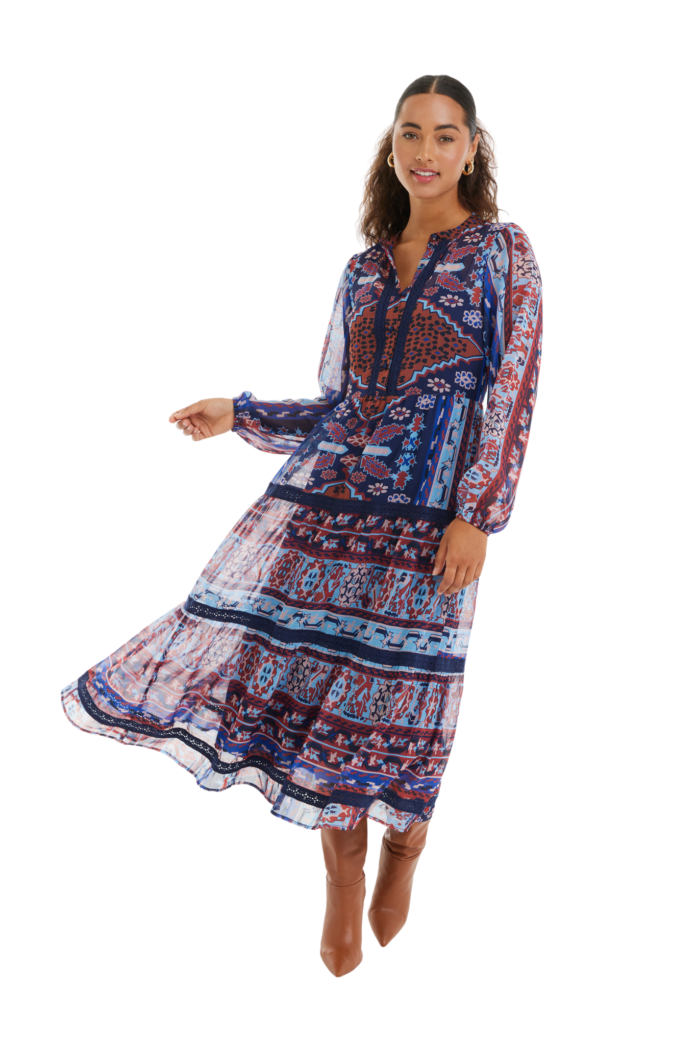 Avalon Dress in Black Multi Floral