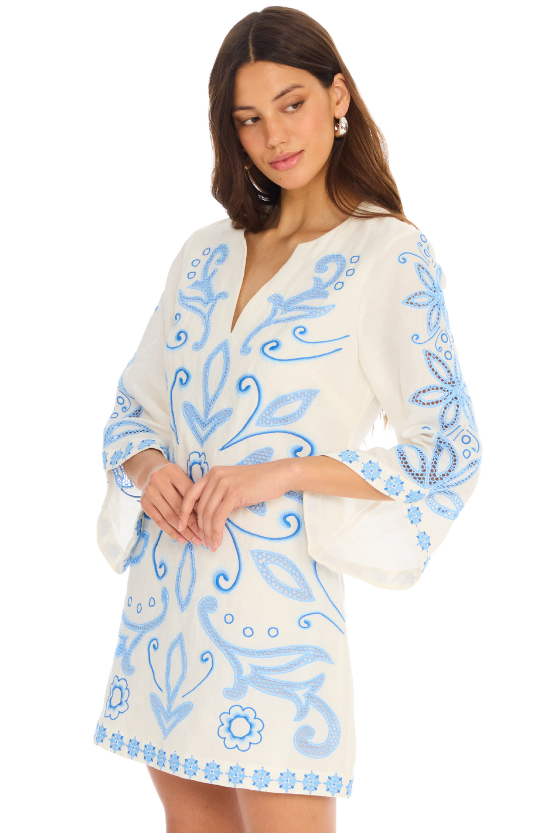 allison new york embroidered dress Anthropologie Allison NY Esperanza Maxi Dress Embroidered Boho Ivory Size M