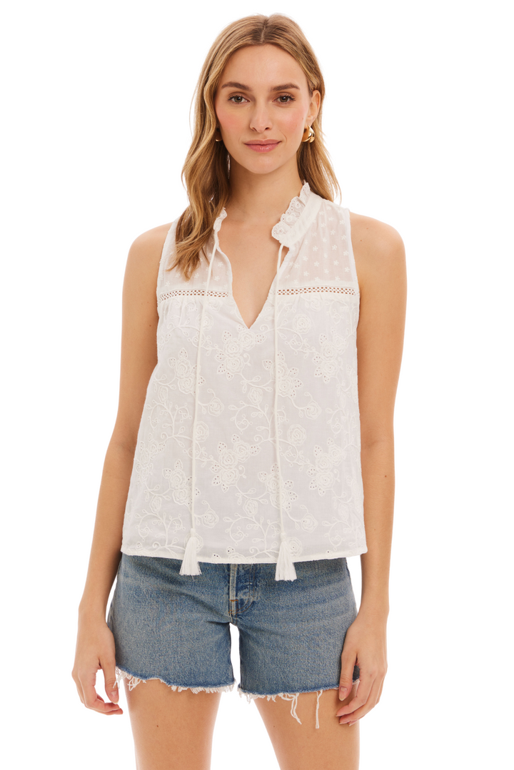 EMBROIDERED ELOISE TANK