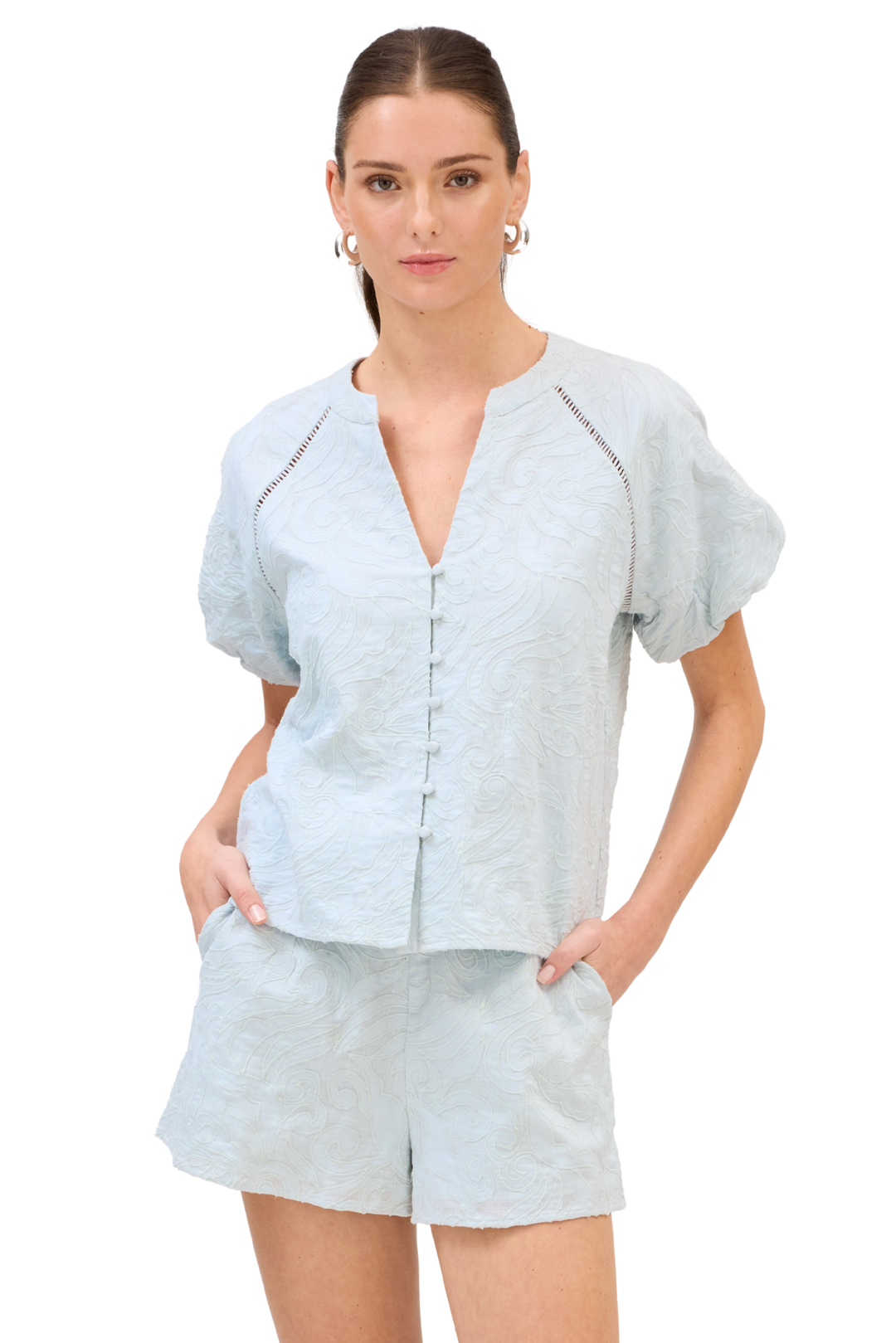 EMBROIDERED JOSEPHINE TOP