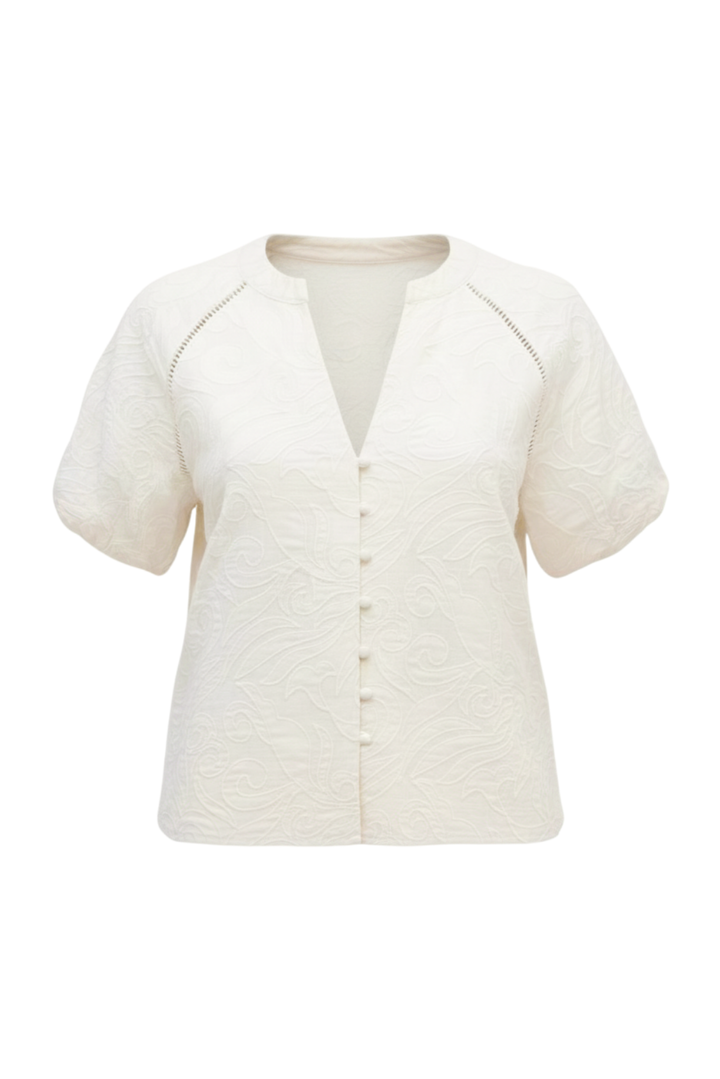 EMBROIDERED JOSEPHINE TOP