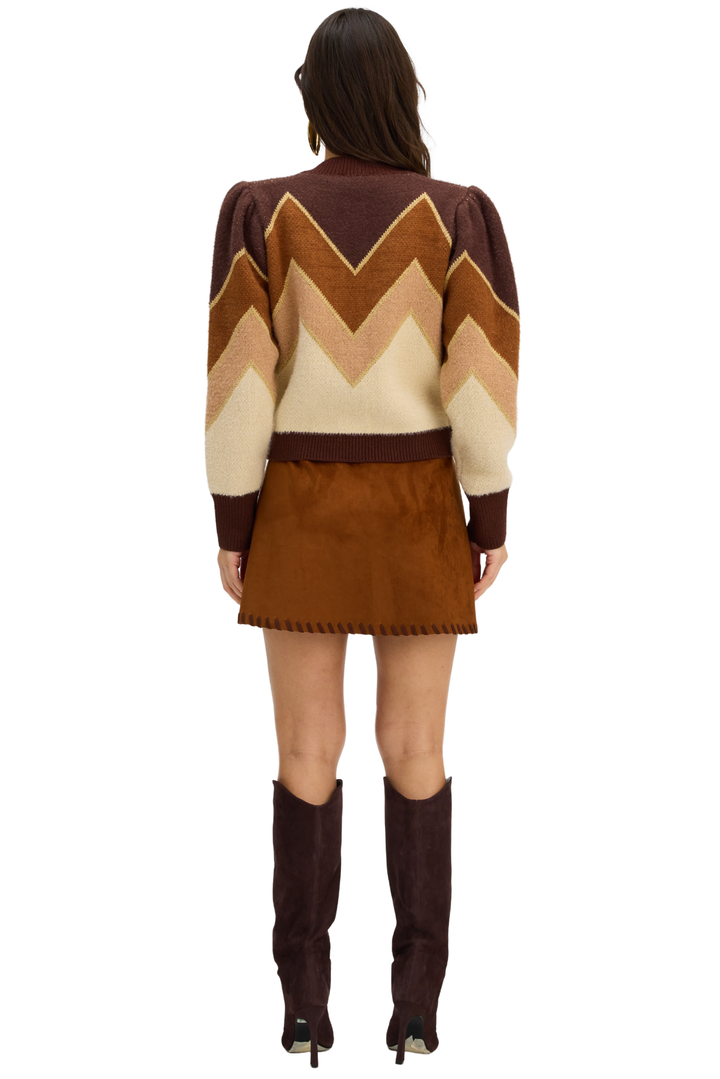 FUZZY CHEVRON SWEATER