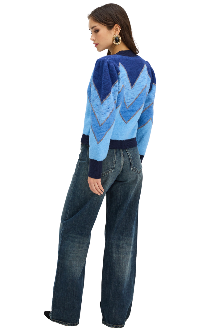 FUZZY CHEVRON SWEATER