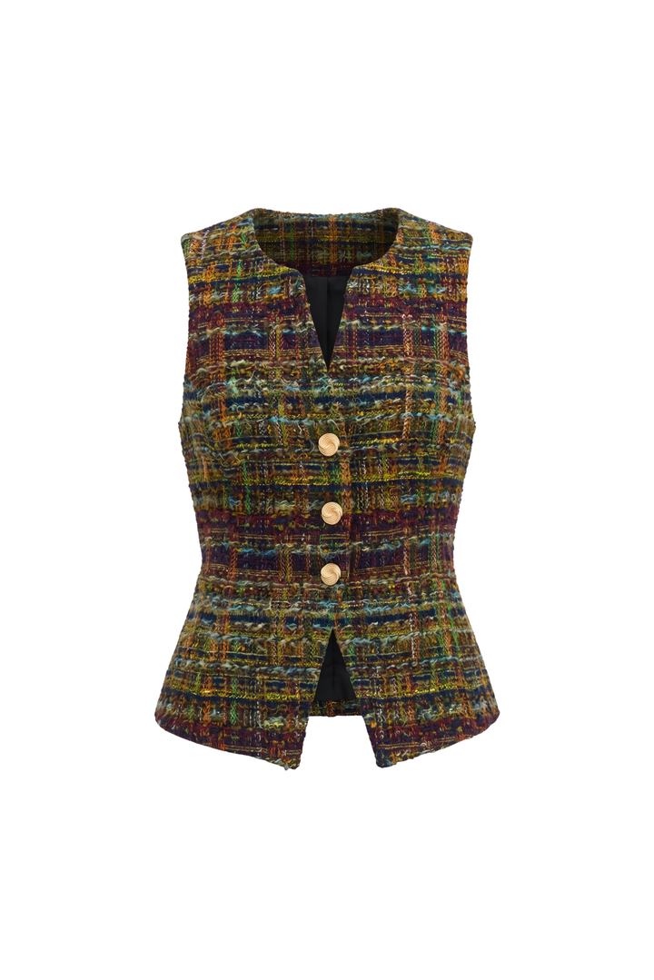 TWEED OLIVER VEST