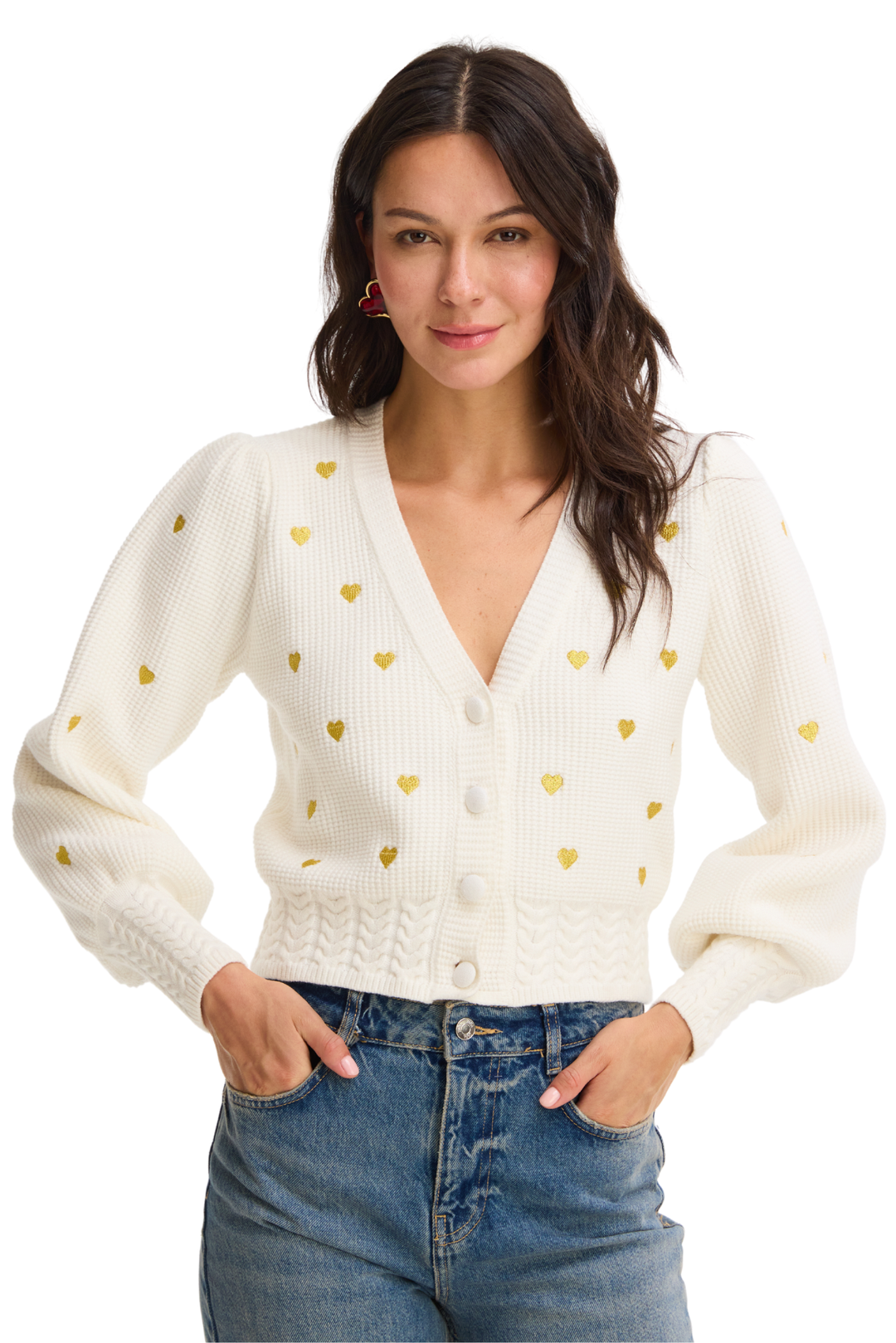 GOLD HEARTS PIPER CARDIGAN
