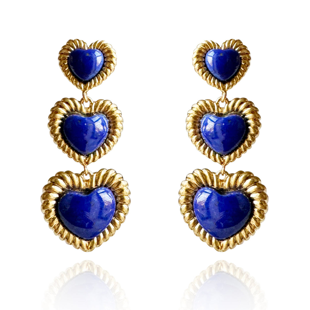 Sloan Triple Heart Earrings Four Colors Available