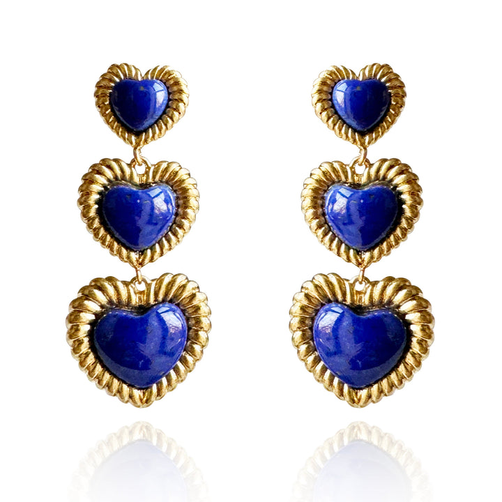Sloan Triple Heart Earrings Four Colors Available