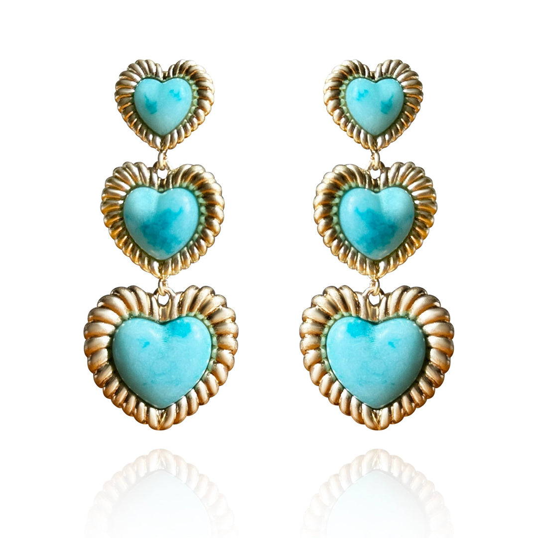 Sloan Triple Heart Earrings Four Colors Available