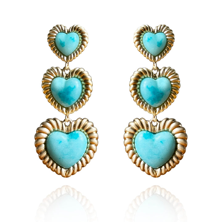 Sloan Triple Heart Earrings Four Colors Available