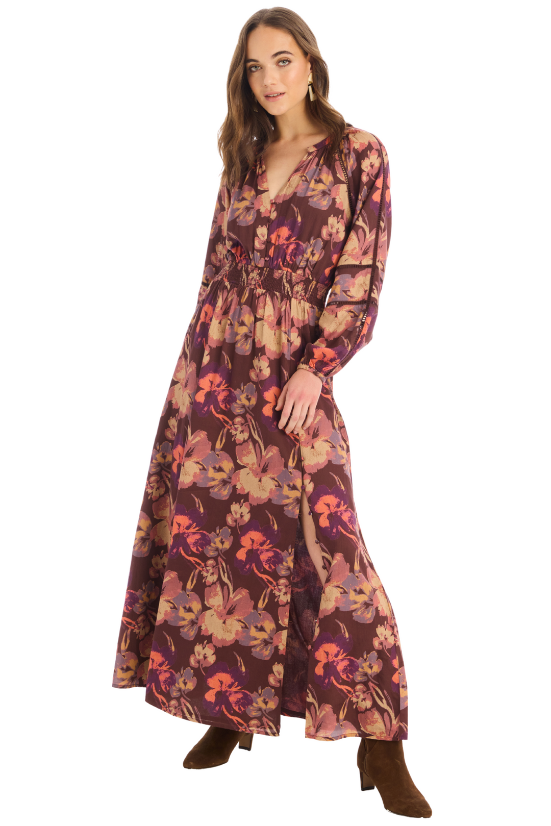 leo maxi dress Lead Singer Leo Flower Maxi Dress Farm Girls Fancy Frills