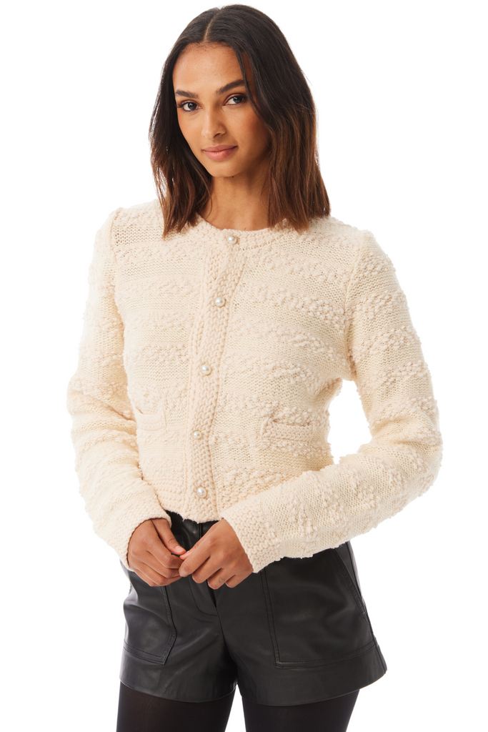 トップス INNOCENCE NYC KNIT CARDIGAN INNOCENCE NY Cardigan (Thick XL Polyester Brown INKNCA01