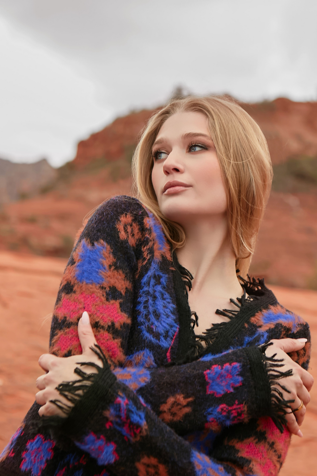 All over 2025 fringe cardigan