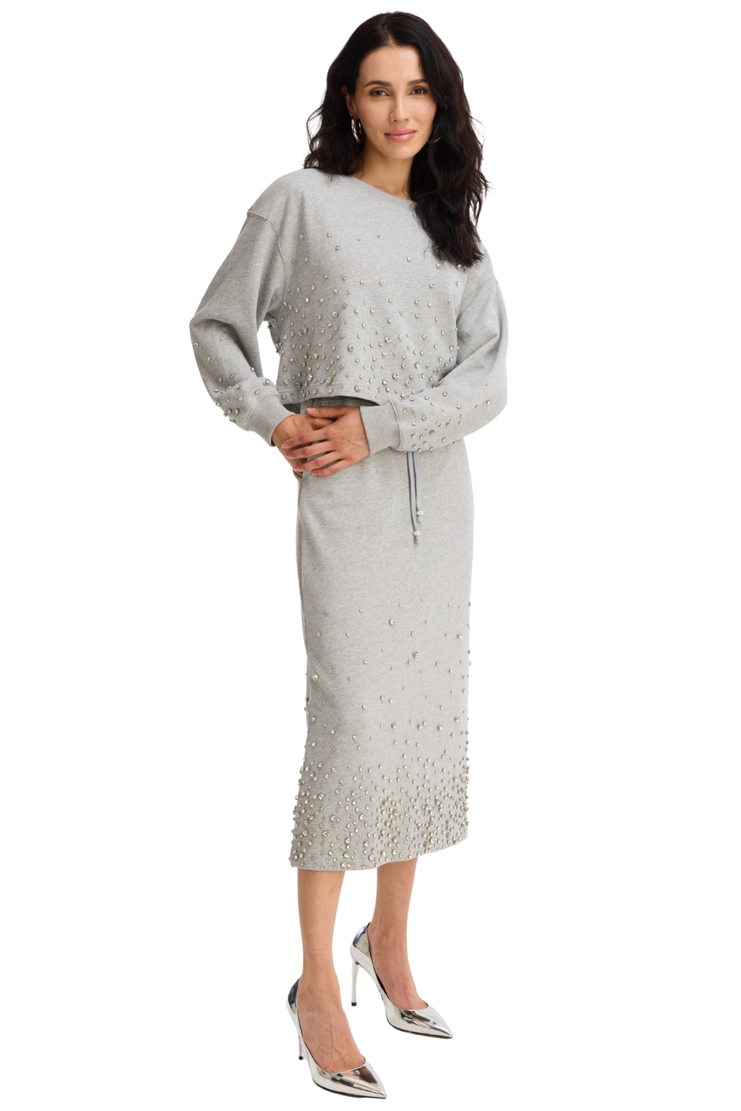 RHINESTONE MIDI SKIRT