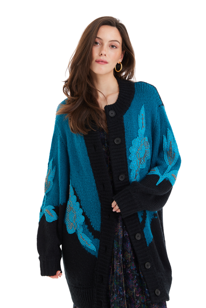 RILEY EMBROIDERED CARDIGAN