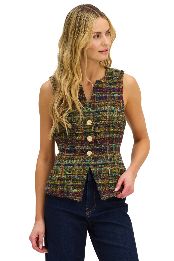TWEED OLIVER VEST