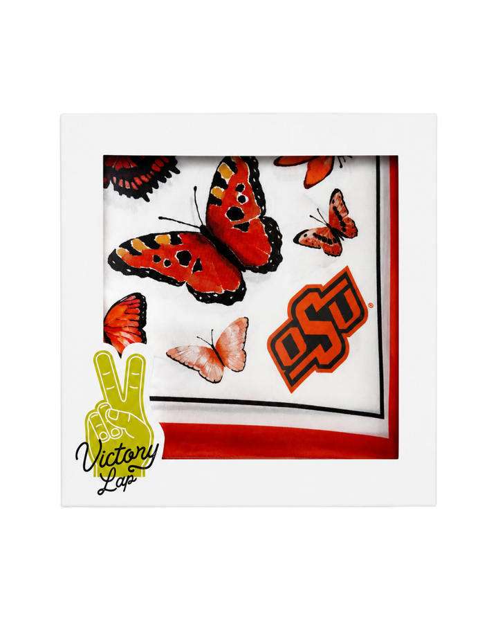 Oklahoma State University (OSU) - Butterfly Square Silk Scarf