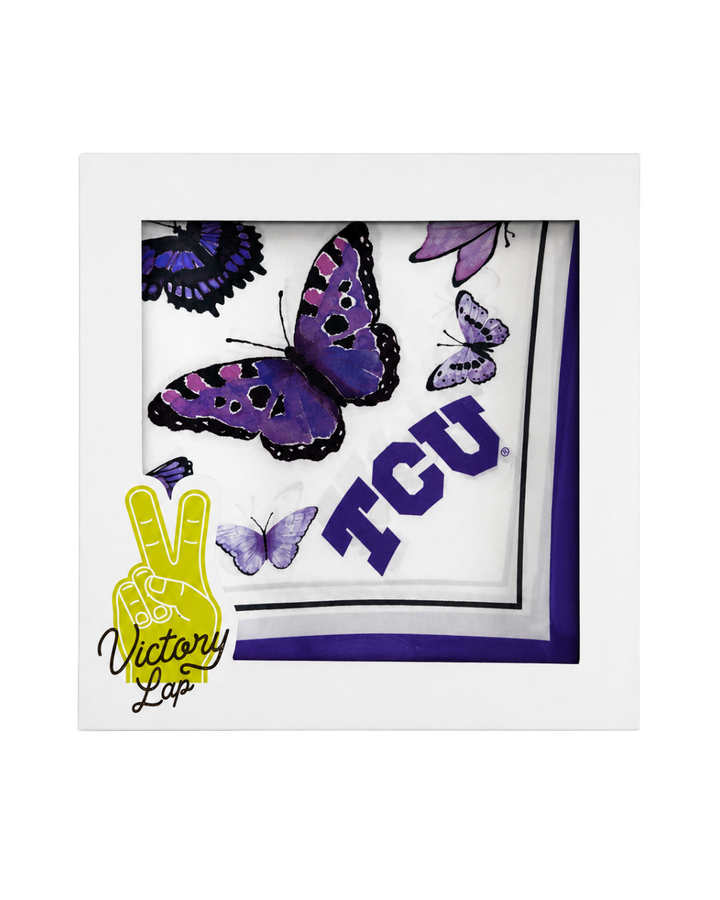 Texas Christian University (TCU) - Butterfly Square Silk Scarf
