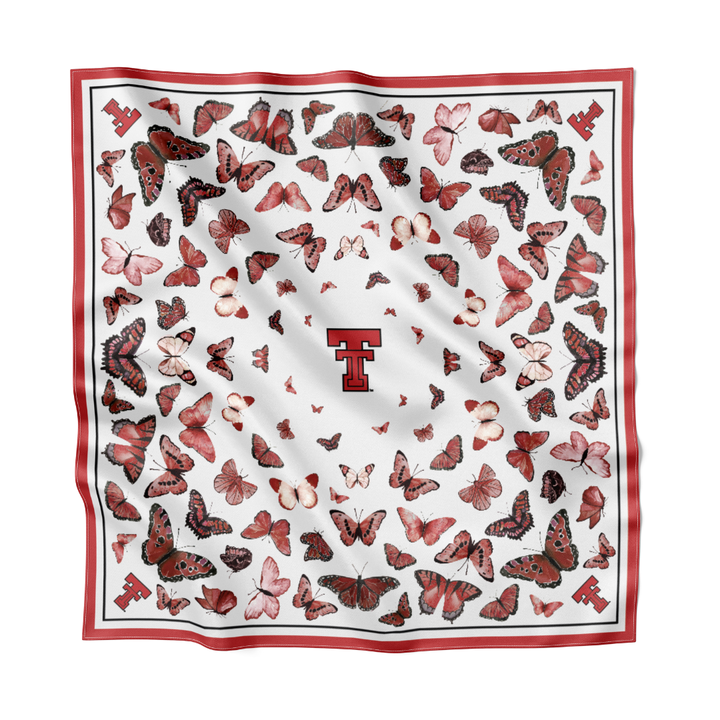 Texas Tech University - Butterfly Square Silk Scarf