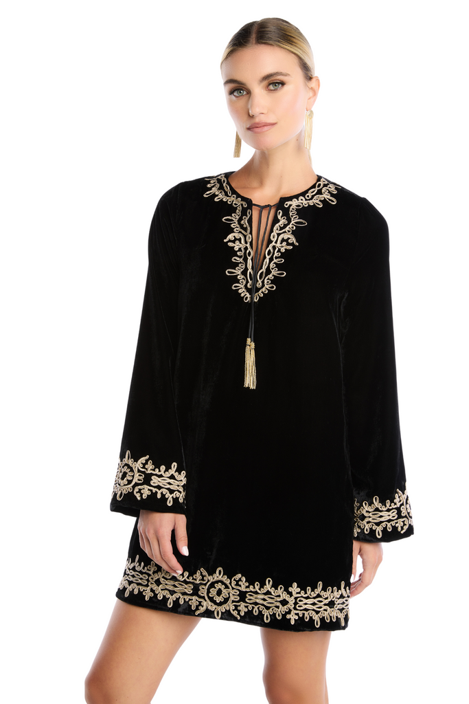 black velvet dress with gold embroidery Christen Floral Rhinestone Mesh Formal Dress