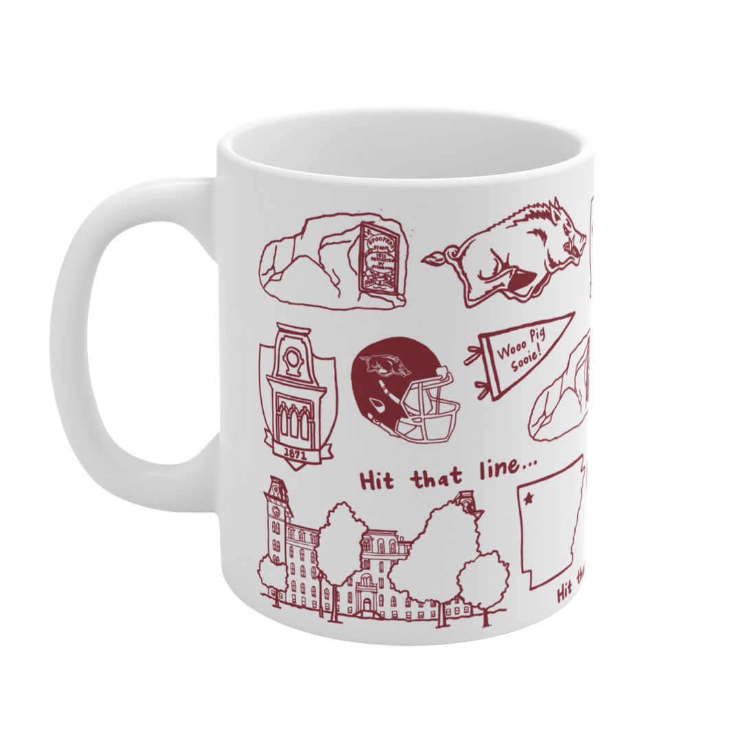 The University of Arkansas - 11 oz Porcelain Mug