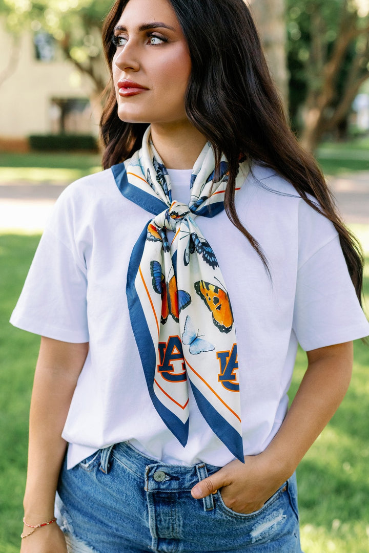 Auburn University - Butterfly Square Silk Scarf