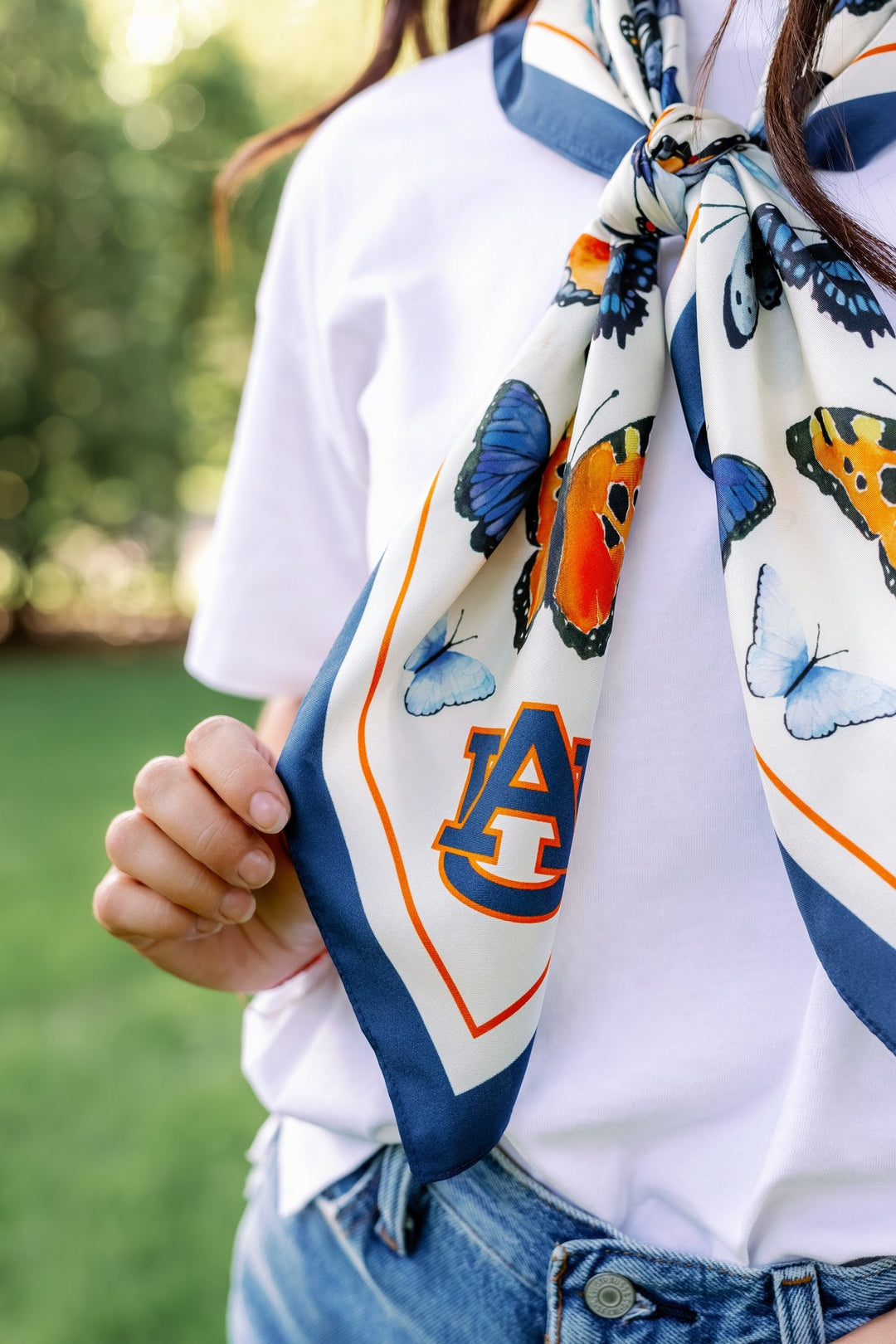 Auburn University - Butterfly Square Silk Scarf