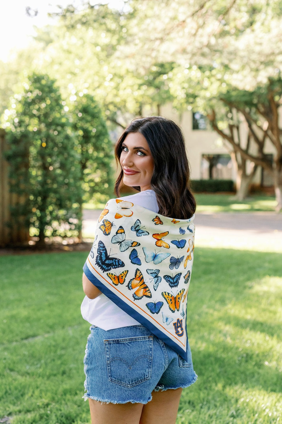 Auburn University - Butterfly Square Silk Scarf