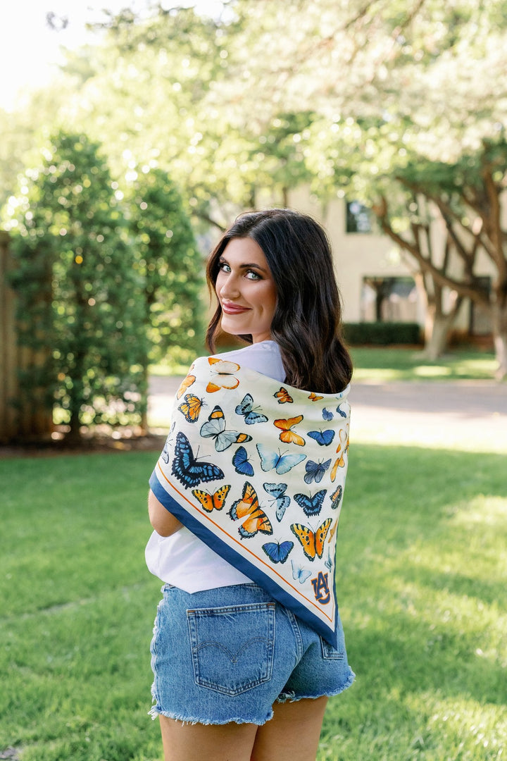Auburn University - Butterfly Square Silk Scarf