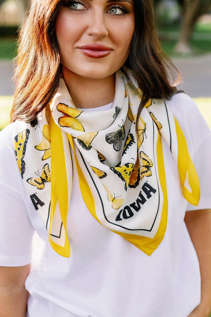 The University of Iowa - Butterfly Square Silk Scarf