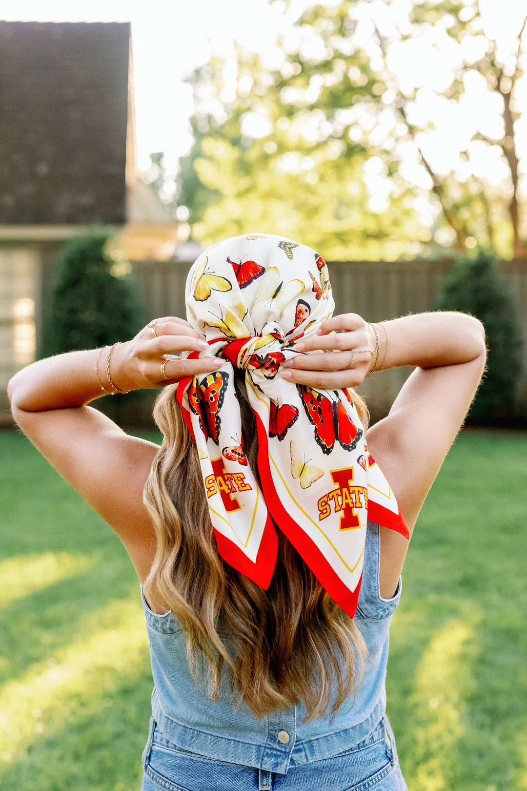 Iowa State University - Butterfly Square Silk Scarf